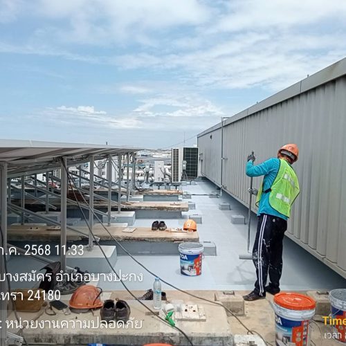 ปรับปรุงน้ำรั่วซึมบริเวณชั้นดาดฟ้าอาคาร OFFICE สำนักงาน (4)